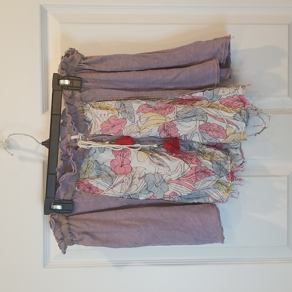 Free People Floral Frayed Hem Mini Skirt, Women's Size M
